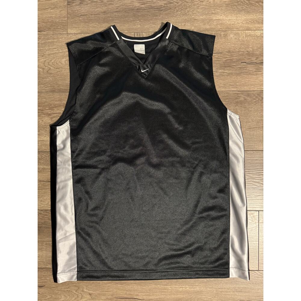 Nike Black and Gray Jersey Sleeveless‎ Tank Shirt Size XL